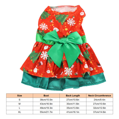 Dog Dress XL Christmas Tree Snowflake Pattern 1