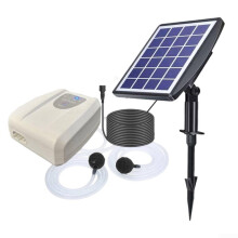 Solar Pond Aerator 3W with USB Rechargeable Battery, Quiet 14H Oxygen Pump for Fish Ponds Outdoor
