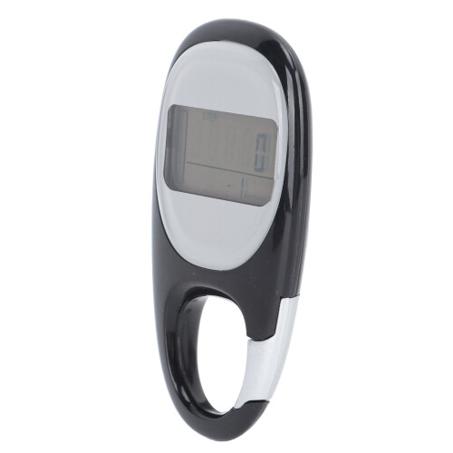 Schwarzer Clip-on-Pedometer mit 3D-Sensor, Speicherfunktion, kein App erforderlich