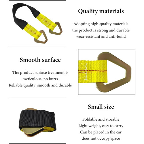 Axle Tie Down Strap with D Rings, Heavy Duty Axle Strap 6614 Lbs 1