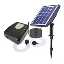 Solar Pond Aerator with Battery Backup, Quiet 14Hour USB and Solar Aquarium Air Pump Black 3W
