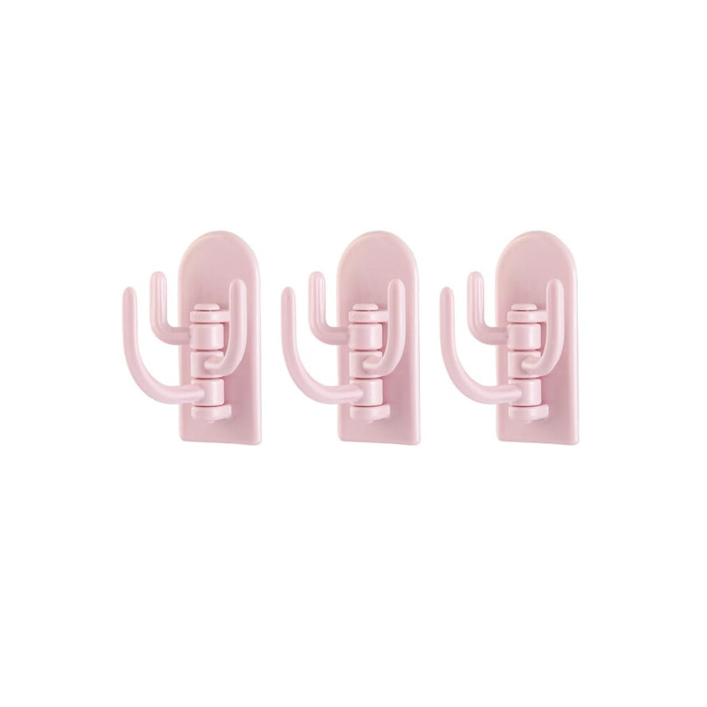 Nonmarking Hooks Kitchen Sticky Hooks Swivel Pink Bathroom Multifunctional 9426802661026