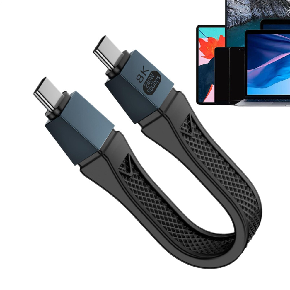 Usb Charging Cord, 80Gbps Usb4 Data Transfer Cord, Usbc Charger, Compatibility, Home Office Use Black 9189345387708