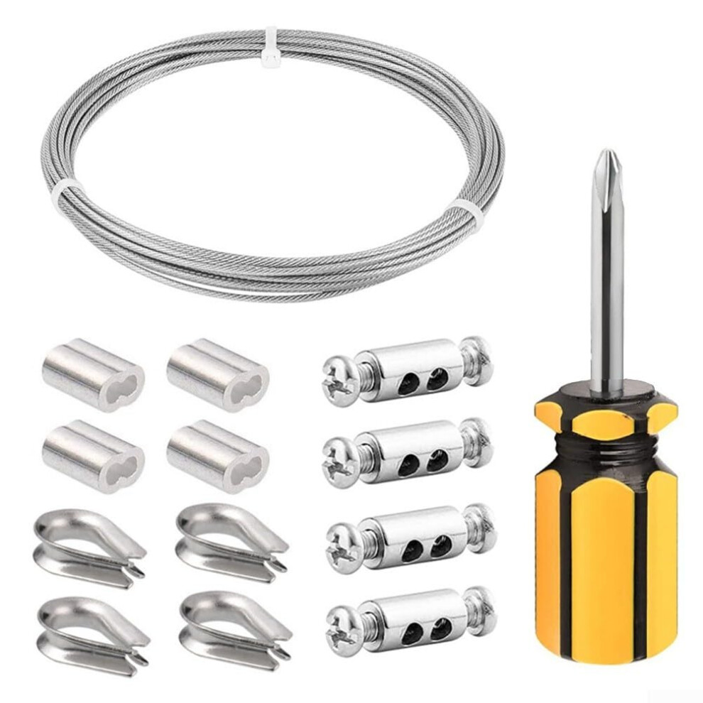 304 Stainless Steel Vinyl Coated Wire Rope Kit Heavy Duty For Clothesline Plant Support 10M 9347817279054