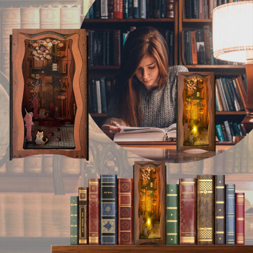 DIY Book Nook Kit 3D Holzbuch Modell Puzzle 2