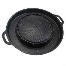 Portable Gas BBQ Grill for Camping, 34cm Nonstick Plate with Grease Collection and Outdoor Cooker Attachment