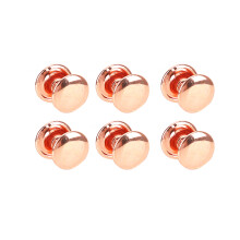 100 Sets Rose Gold Metal Studs Rivets 8x8mm for DIY Leather Crafts