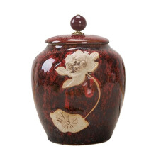 Keepsake Urns, Ceramic For Human Ashes, Small Urnred1 (Color : Geel)