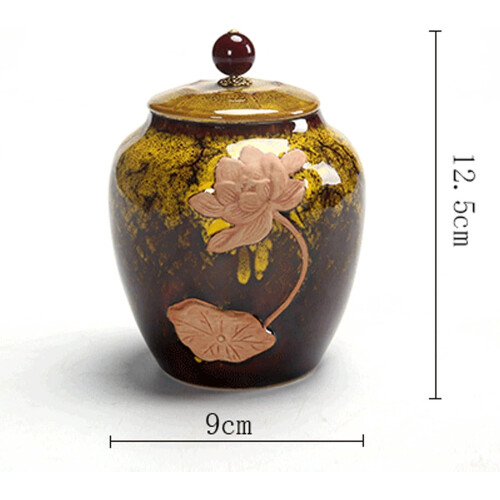 Keepsake Urns, Ceramic For Human Ashes, Small Urnred1 (Color : Geel) 1