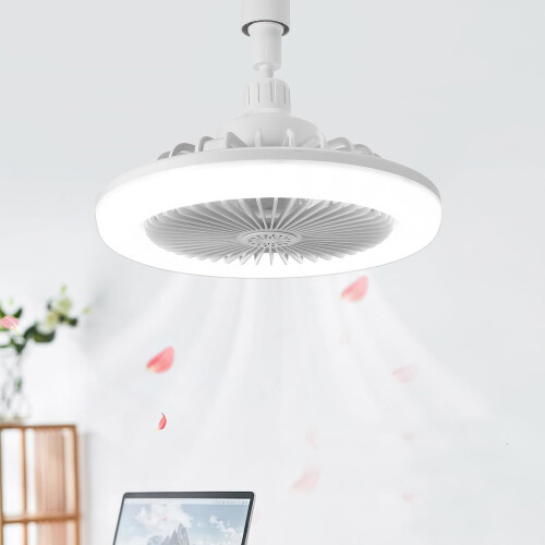 Ceiling Fans with Lights and Remote ThreeSpeed Motor, Dimmable LED Lamp, E27 Base, Timing, Bedroom Kitchen Garage 2