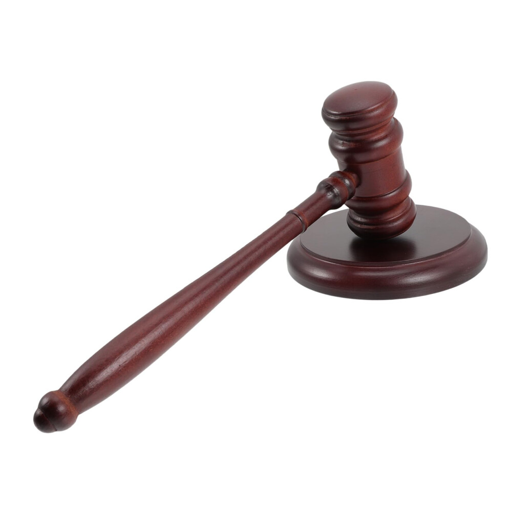 Solid Wood Auction Gavel With Base Judge Hammer Courtroom Use Smooth Finish Wooden Hammer For Legal Proceedings 9382693987785