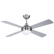 122cm Ceiling Fans With Lights And Remote For Bedroom, 6Speed, Dimmable LED Light, DC Motor, Silent, Silver