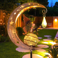 Solar Garden Fairy Stake Lights IP55 Waterproof Lawn Lamp Metal Fairy Butterfly Yard Decor