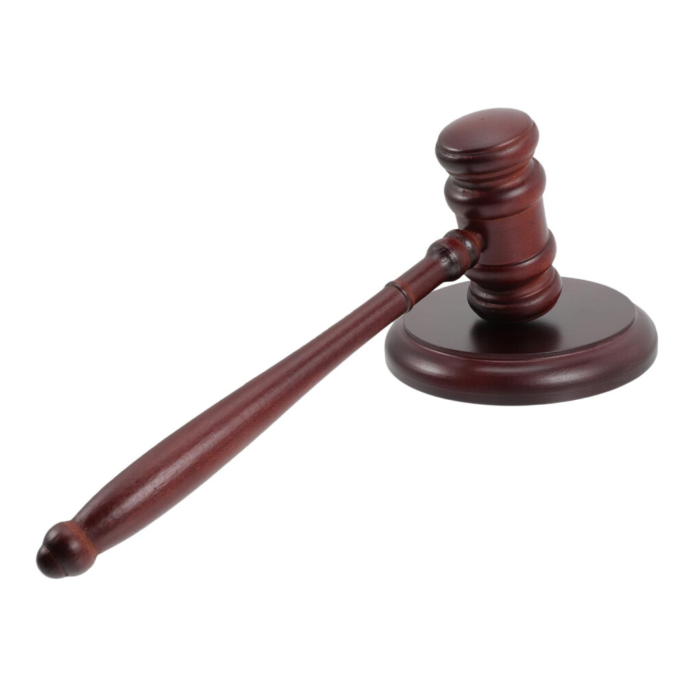 Wooden Auction Hammer With Sound Block Portable, Comfortable Grip Court Gavel For Lawyers And Auctioneers 9382693988102