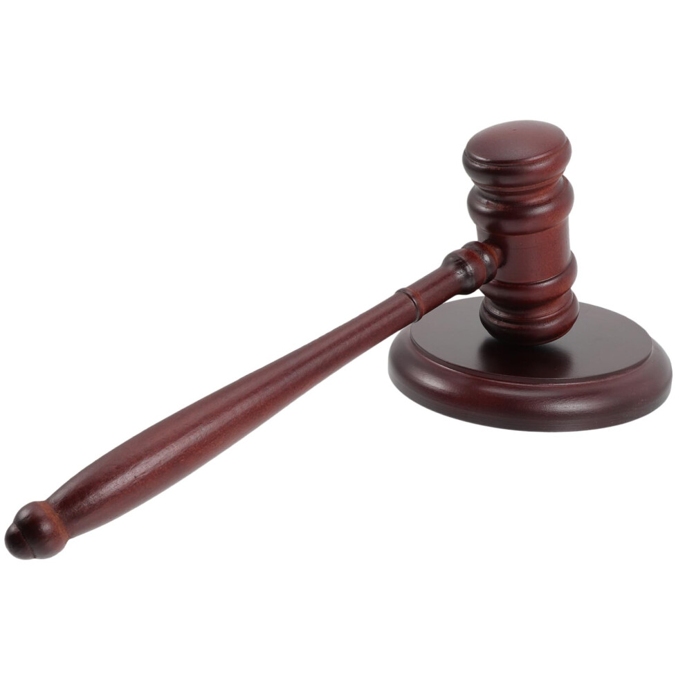 Wood Gavel With Sound Block, Comfortable Grip Gavel, Judge Hammer For Courtroom And Auction, Wood 9382693988195