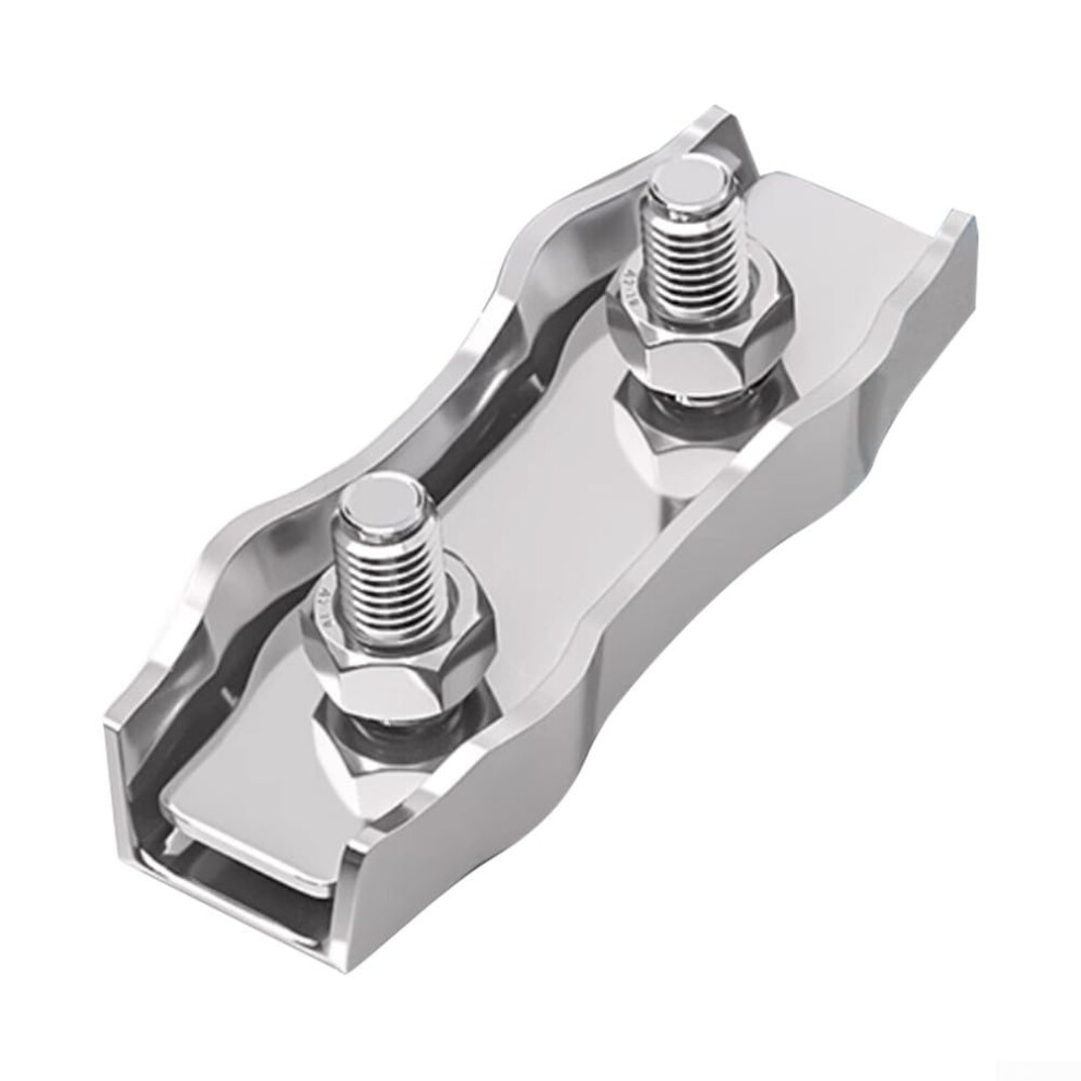 304 Stainless Steel Wire Rope Double Clamp Head Strong Clamping M8/M10 Bolt Nut Washer Assembly For Cable Fixing Garden 9382693988362