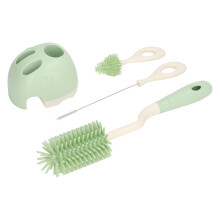 Langlebiges Silikon-Babyflaschenbürstenset mit leichtem Griff, grün