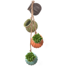Ceramic Hanging Succulent Planter Set Of 4 With Drainage Hole For Indoor Outdoor Balcony Window And Fence Pots Decor
