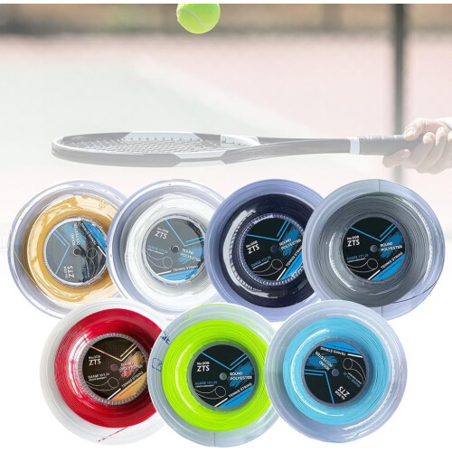 Good Polyester Tennis String Durability Smooth Round Strings For Improved Speed Elastic Red R 1