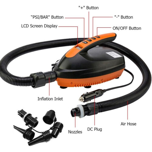 Portable Air Pump Featuring LCD Screen and Auto Stop Functionality  for Inflating Various Items 1