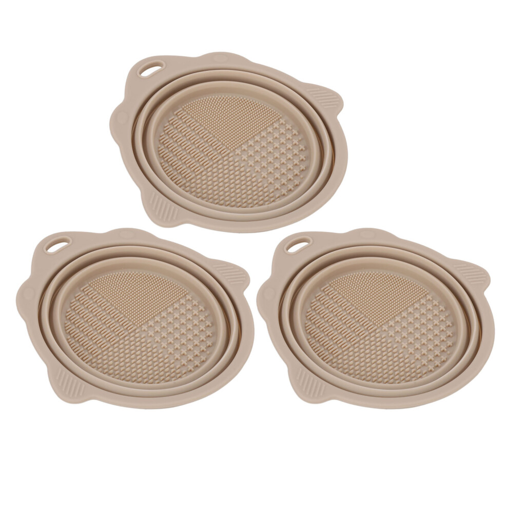 3pcs Silicone Makeup Brush Cleaner Pad Foldable Portable Washing Tool