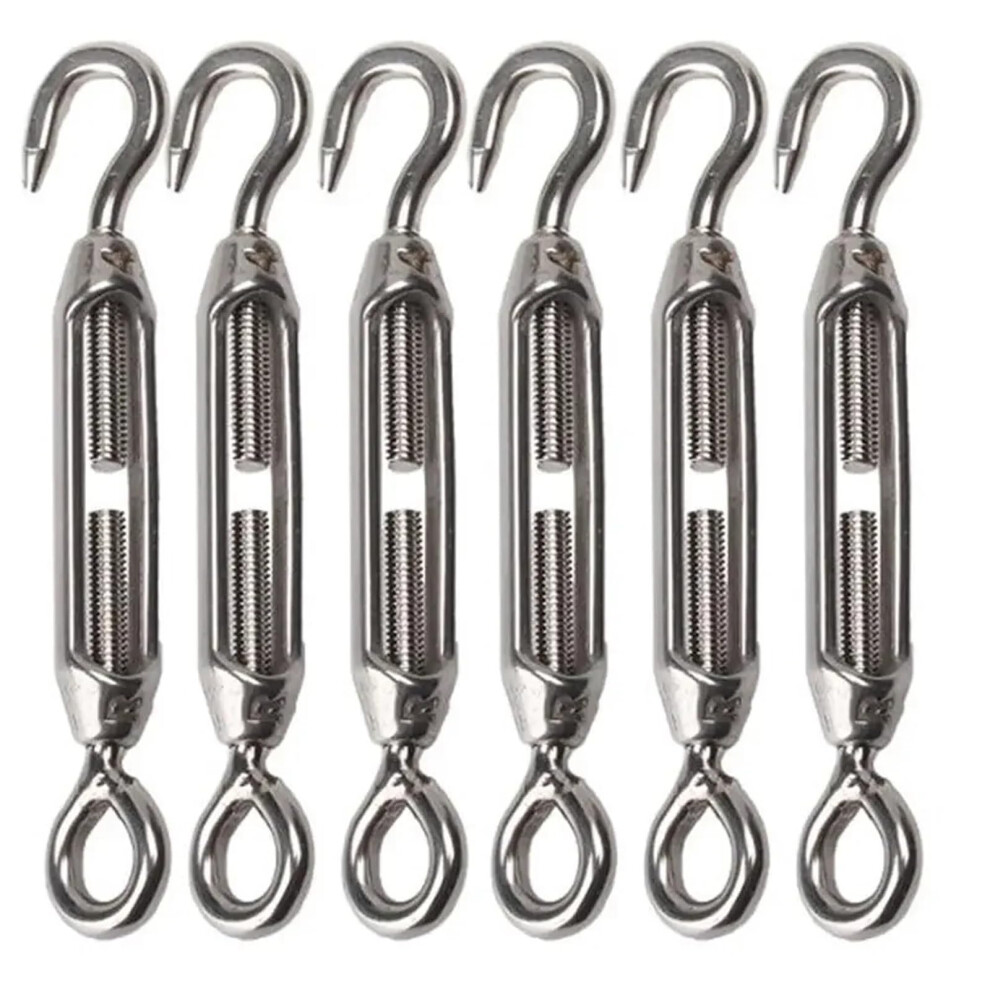 Heavyduty Wire Rope Tensioner, Stainless Steel Hook Eye, Adjustable Locking, M410cm, 10Pack 9347817282306