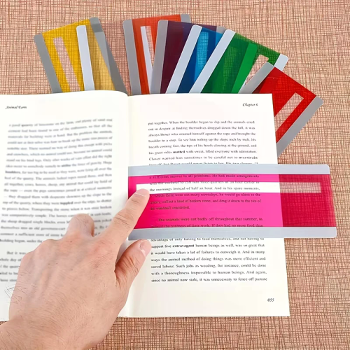 8Pcs Large Size Guided Reading Strips Highlight Overlays Multicolor Reading Tracking Rulers For Dyslexics Bookmarks 2
