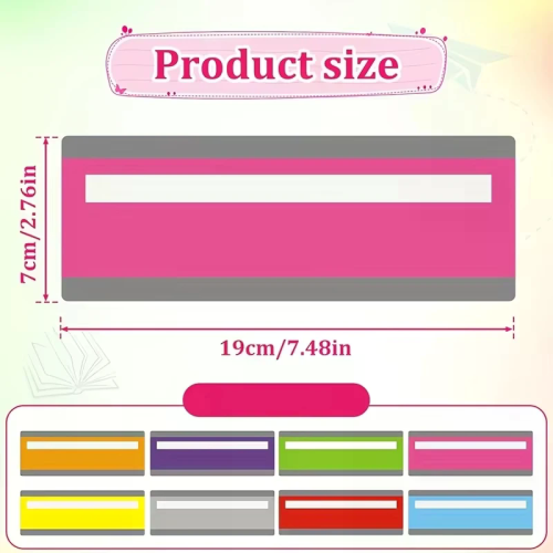 8Pcs Large Size Guided Reading Strips Highlight Overlays Multicolor Reading Tracking Rulers For Dyslexics Bookmarks