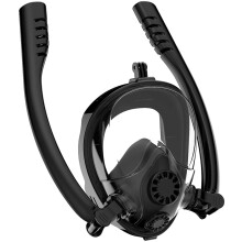 Full Face Snorkel Mask Anti Fog For Adults And Children Black Size S Underwater Snorkeling Equipment