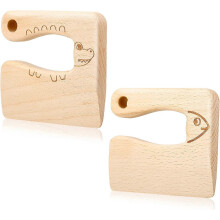 (As show, One size) Sunrain 2 Pieces Wooden Kids Knife compatible with Cooking, Children's Safe Knives Wooden Kids Kni