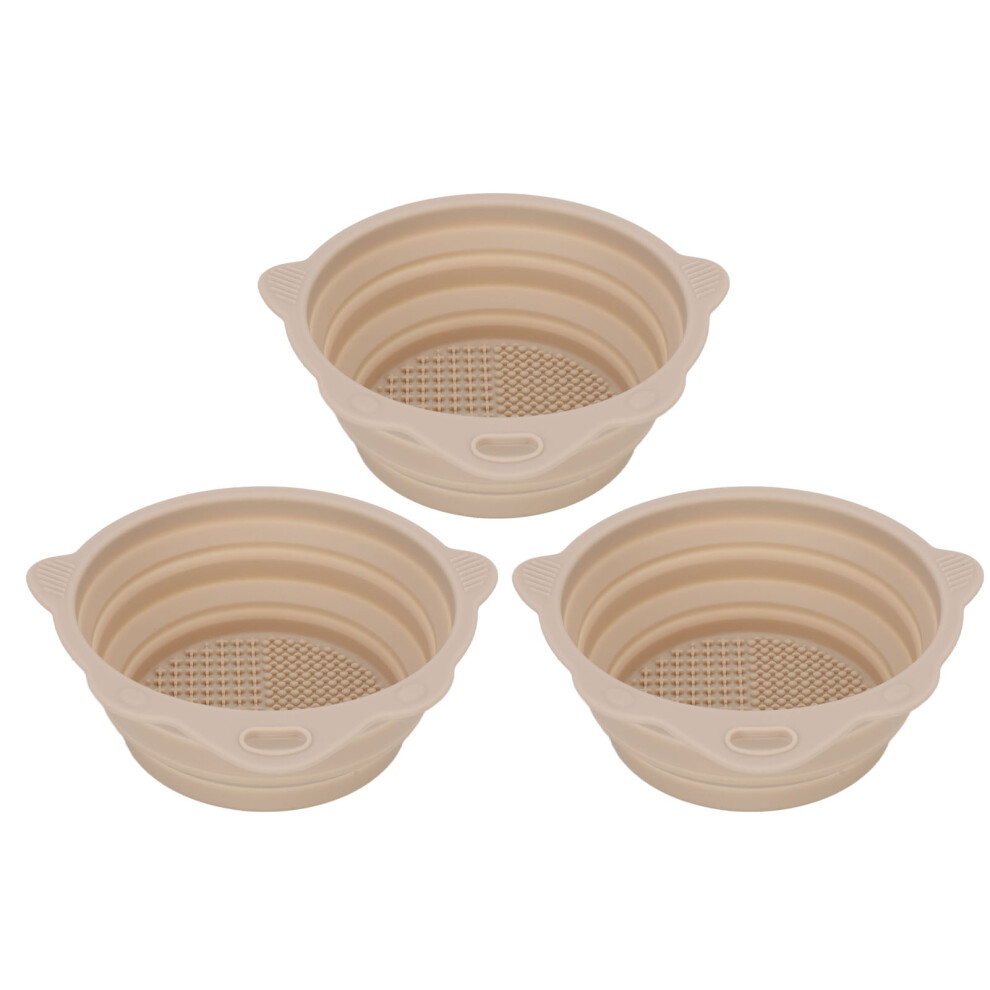 3pcs Silicone Makeup Brush Cleaner Scrubber Pads Foldable Portable Wash Tool