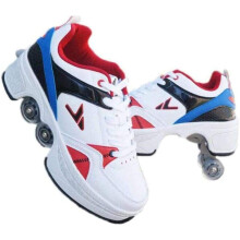 Deform Wheel Skates Shoes 2In1 MultiPurpose Roller Skates 4Wheel Adjustable Quad Roller Boots Adults Children Model A33