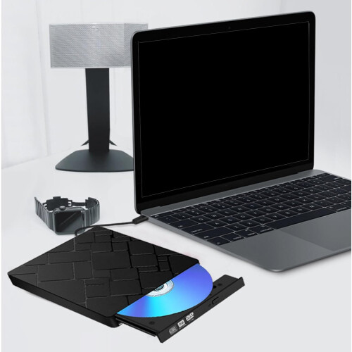 External DVD Drive USBC DVD Burner with Dual USB3.0 TypeC Speed Disc Burning for PC 2