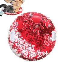 Inflatable Snow Tube Sled With Handles Red For Sledding Skating Adventure Parks Backyards