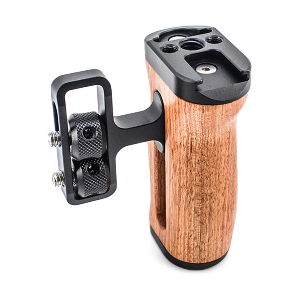 Camera Wood Grip Handle Cold Shoe Extension For Camera Cage, Wood Grip Microphone Or Video Ergonomic Single Grip Light 9426802665147