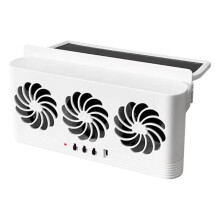 Solar Car Vent Fan for Smart Fortwo C450 1998-2006, USB Rechargeable Auto Cooling System, Quiet White Ventilation Fan