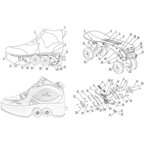 Adjustable Quad Roller Skates Boots Size 37 White 2In1 MultiPurpose Walking Shoes Inline Skate 2