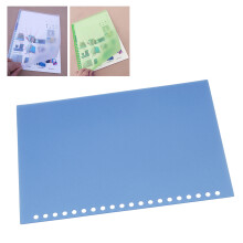 Pacchetto di 50 protectors per fogli A5, copertine plastiche in PP con 20 fori, blu, per archivi