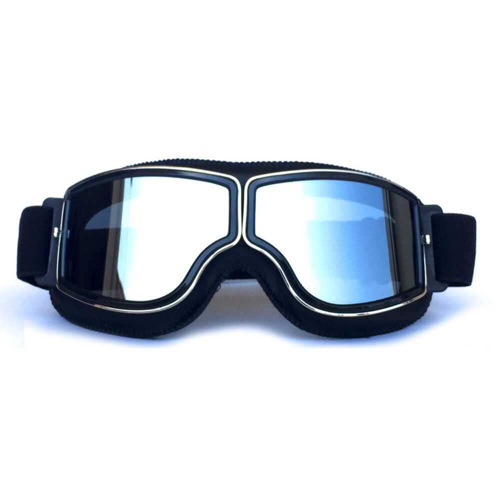 Motorcycle Goggles Vintage Pilot Style, Weight Anti Fog Riding Eyewear With Uv Protection, Adjustable Strap Helmet Compatible Goggles For Outdoo Light 9463374017868