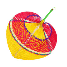 Handmade Bamboo Fan Natural Weaving For Home Wall Decoration Indoor Use 39X32cm Summer Cooling