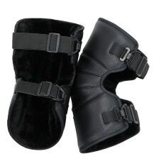 Motorcycle Knee Pads Winter Windproof Leather Ski Knee Brace Warmers Black One Size