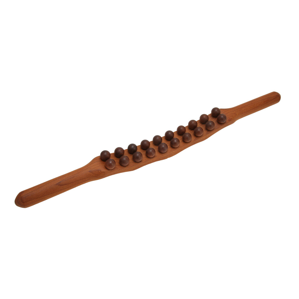 20 Bead Wood Massage Stick Full Body Ergonomic Trigger Point Scraping Stick