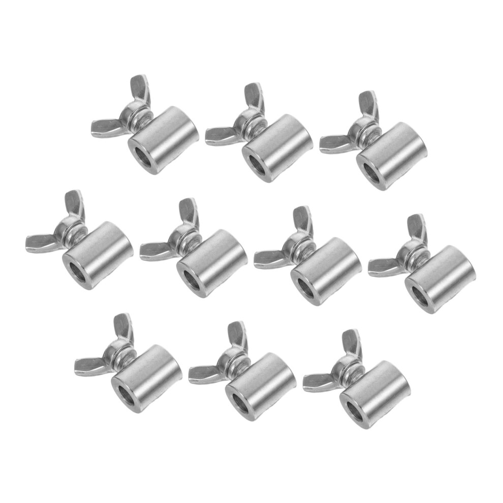 Stainless Steel Wire Rope Locking Clips 10 Pcs Round Fasteners Climbing Rigging Wearresistant 9347817286199