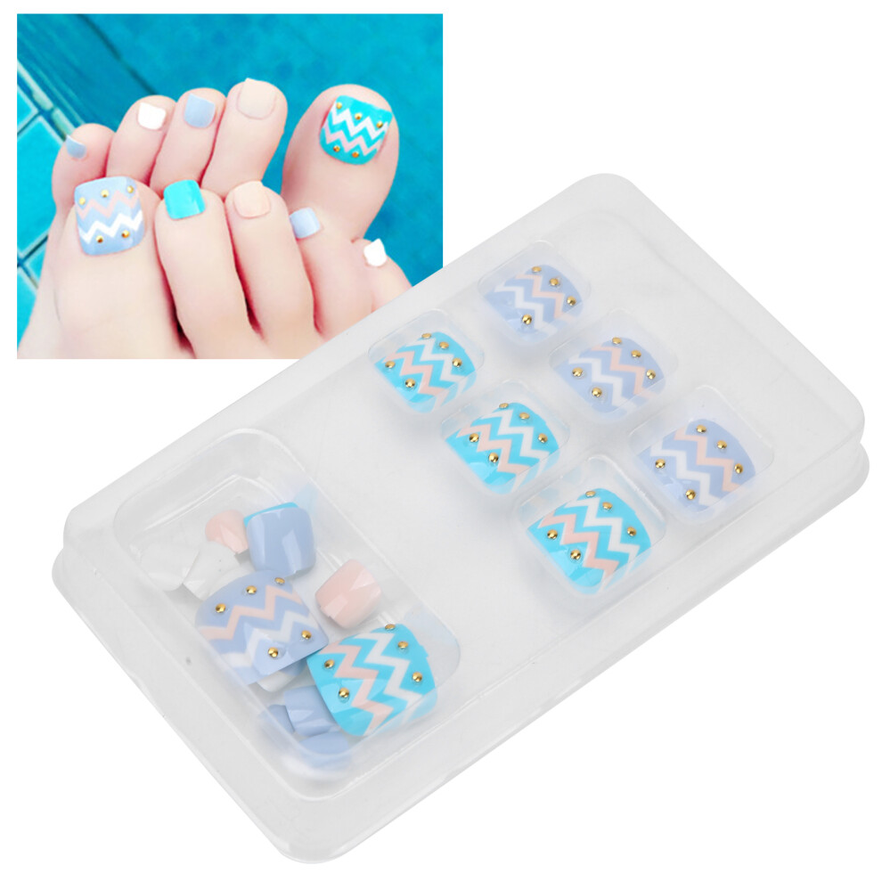 J68 Collection: 24pcs Artificial Toenails in 12 Comfort Fit Sizes