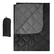 Travel Blanket Stadium Use Quick Dry Camping Blanket Lightweight Outdoor Multifunctional Warm Sleep Blanket Black Gray