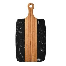 Cheese Board Cheese Board Wooden and Marble Cutting Board, Stylish Cutting Board for Slicing and Serving Cheese or Meats for Cheese, Fruit(Black)