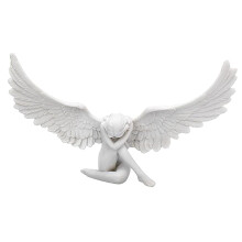 Nobranded Vintage Resin Angel Sculpture Wing Figures 3D Embrace Statue Home Desktop Ornaments Artwork Figure Indoor or Outdoor Garden Decoration