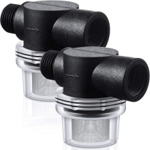 RV Water Pump Strainer 1/2 Inch TwistOn with 50 Mesh Stainless Steel Screen, 2 Pack