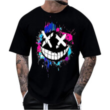 Men's Short Sleeve Crew Neck TShirt Funny Print Oversized Summer Shirt