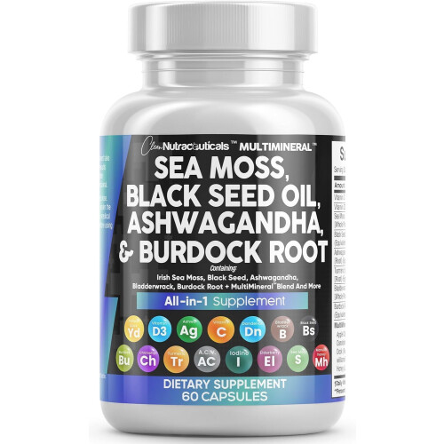 (SeaMoss 60 Caps) Sciatic Nerve Capsules, Vitamin Supplement Capsules，Multi-Category Supplements